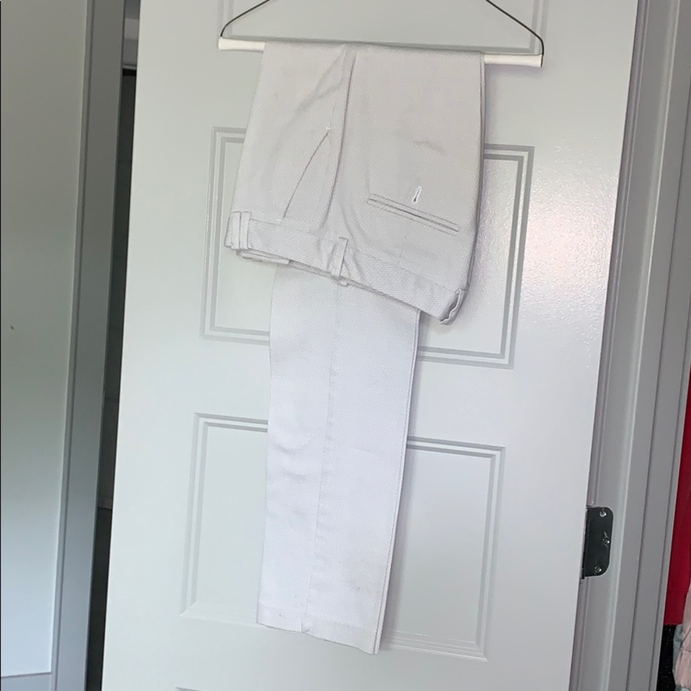 Printed white and gray Calvin Klein slacks